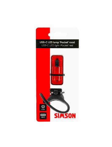 Simson rear light pocket usb-c red