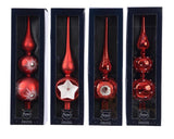 Decoris piek van glas in kerstrood rood dia8x31cm