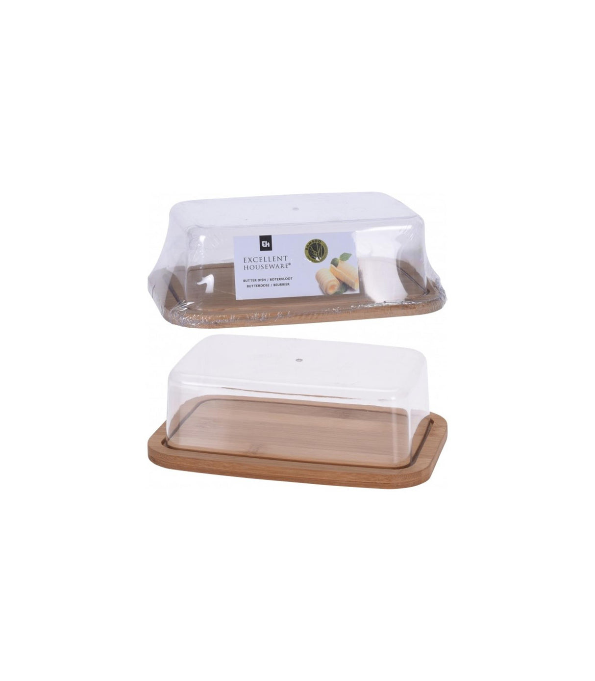 Excellent houseware butter dish with bamboo lid