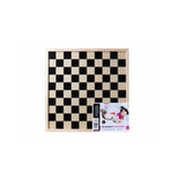 Longfield dubbelsidigt schack- och schackbräde av trä - stor spelbräde 40 x 40 cm - träbräde för schackpjäser - klassiskt brädspel - änglahjärta