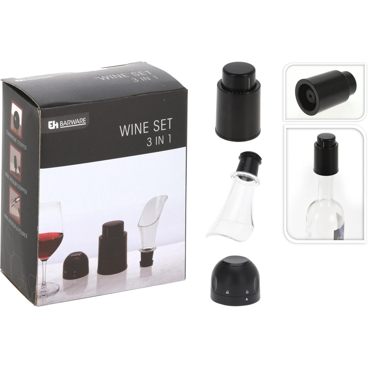 Excellent houseware wine set 3-in-1