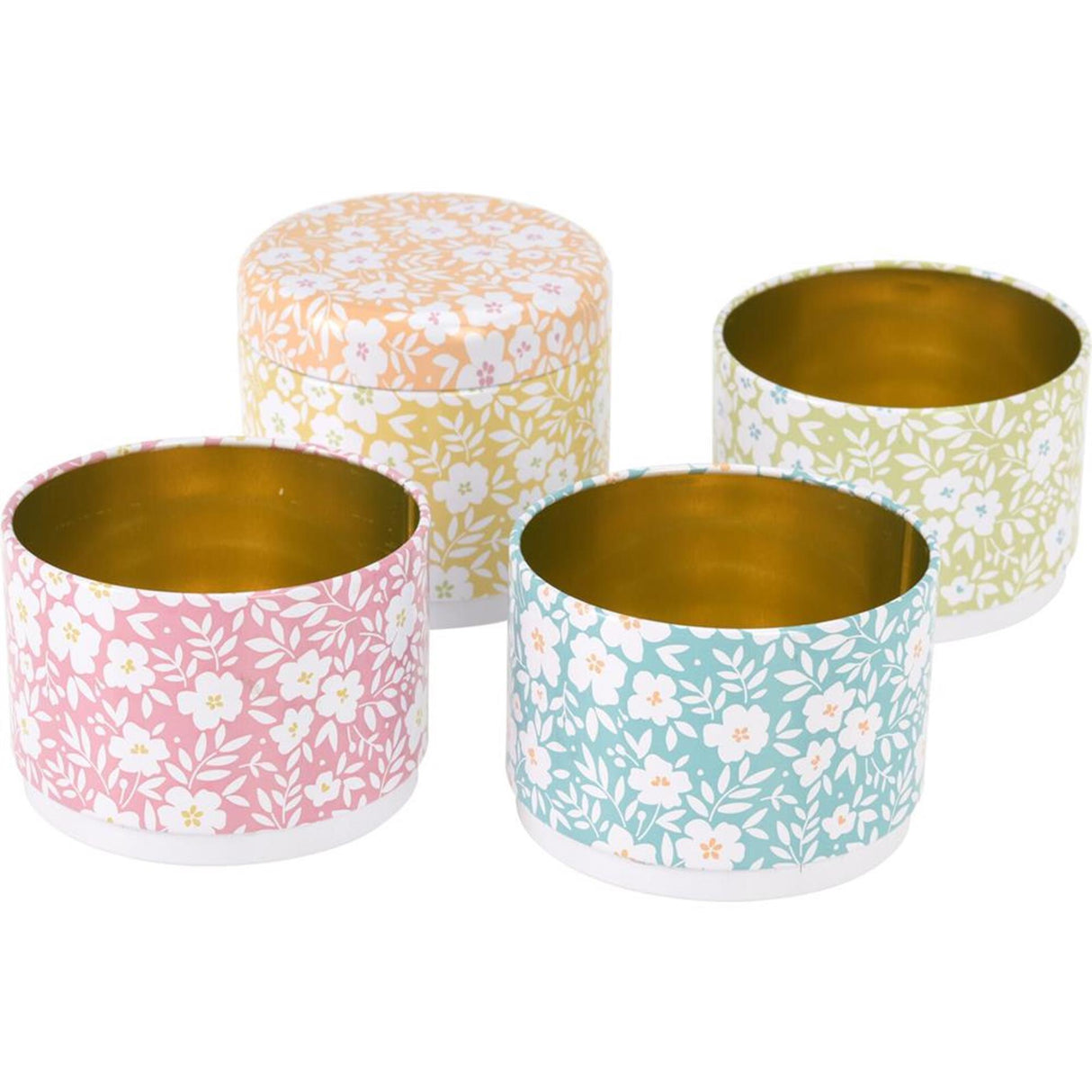 Excellent houseware storage tin stackable 4-piece