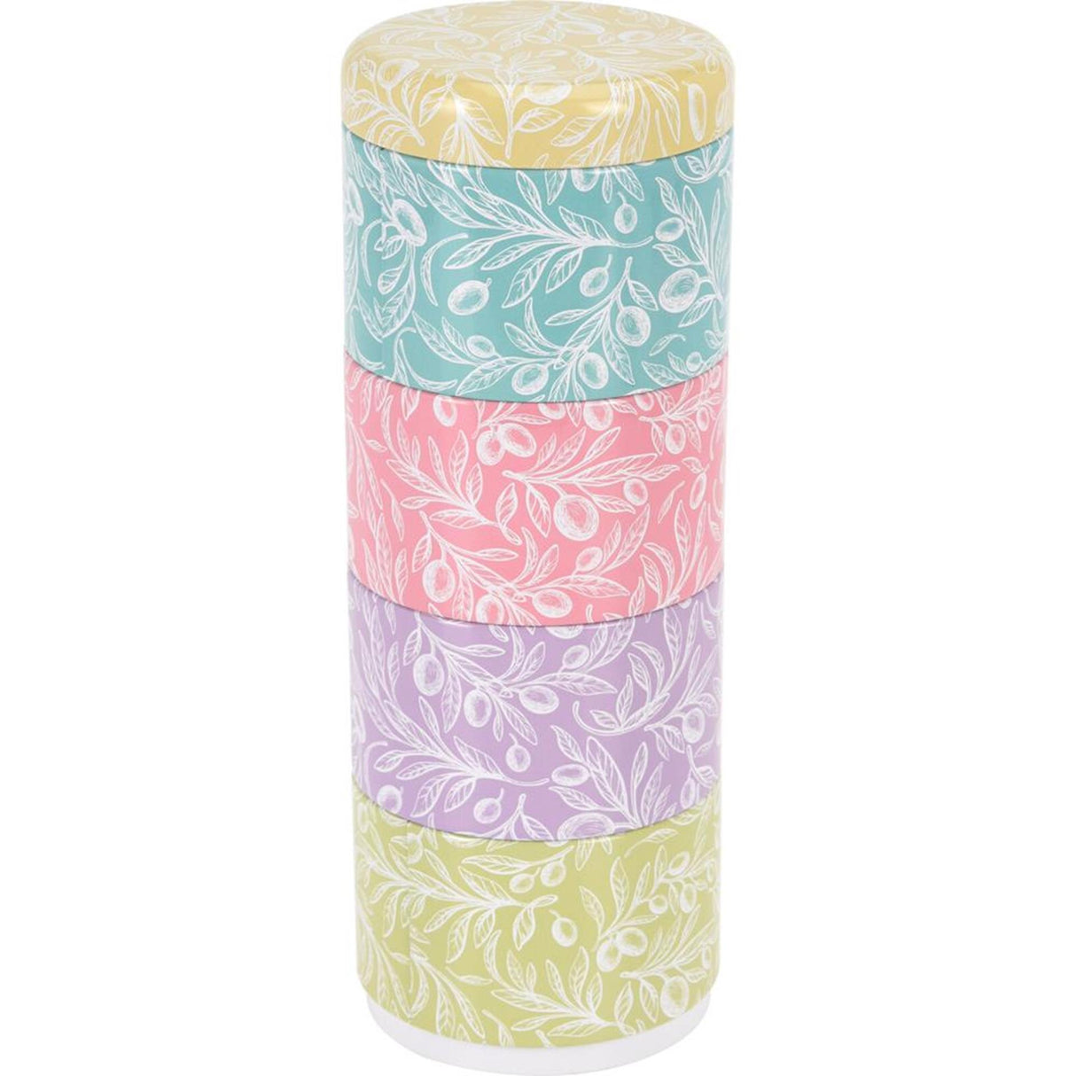 Excellent houseware storage tin stackable 4-piece