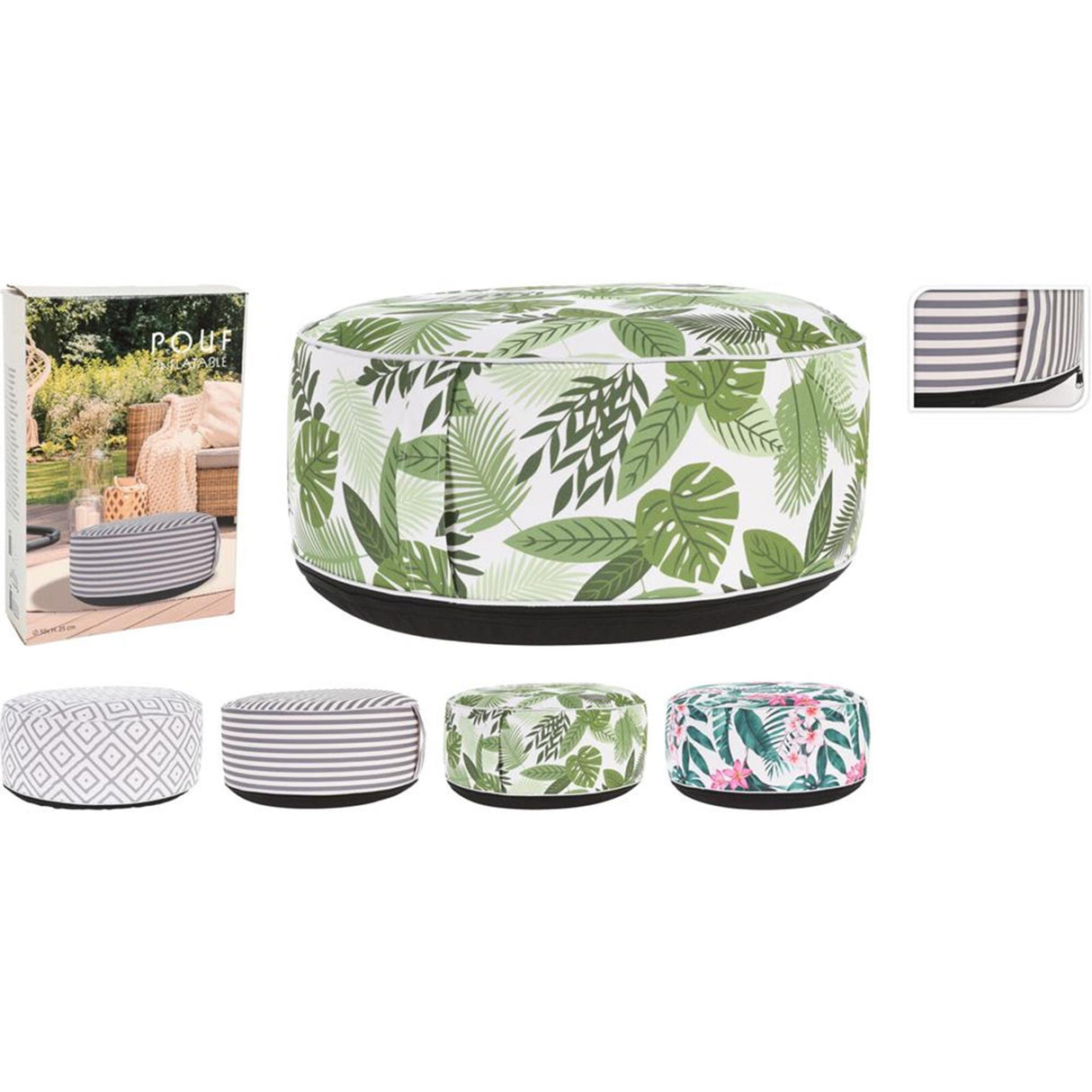 Pro garden inflatable pouf dia 55cm h25cm