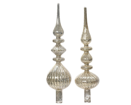 Decoris csúcs antik üveg ezüst h35cm