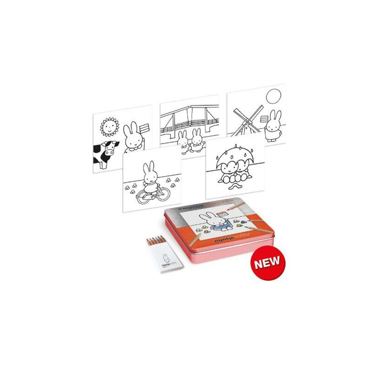 Miffy 10 coloring cards in a gift tin