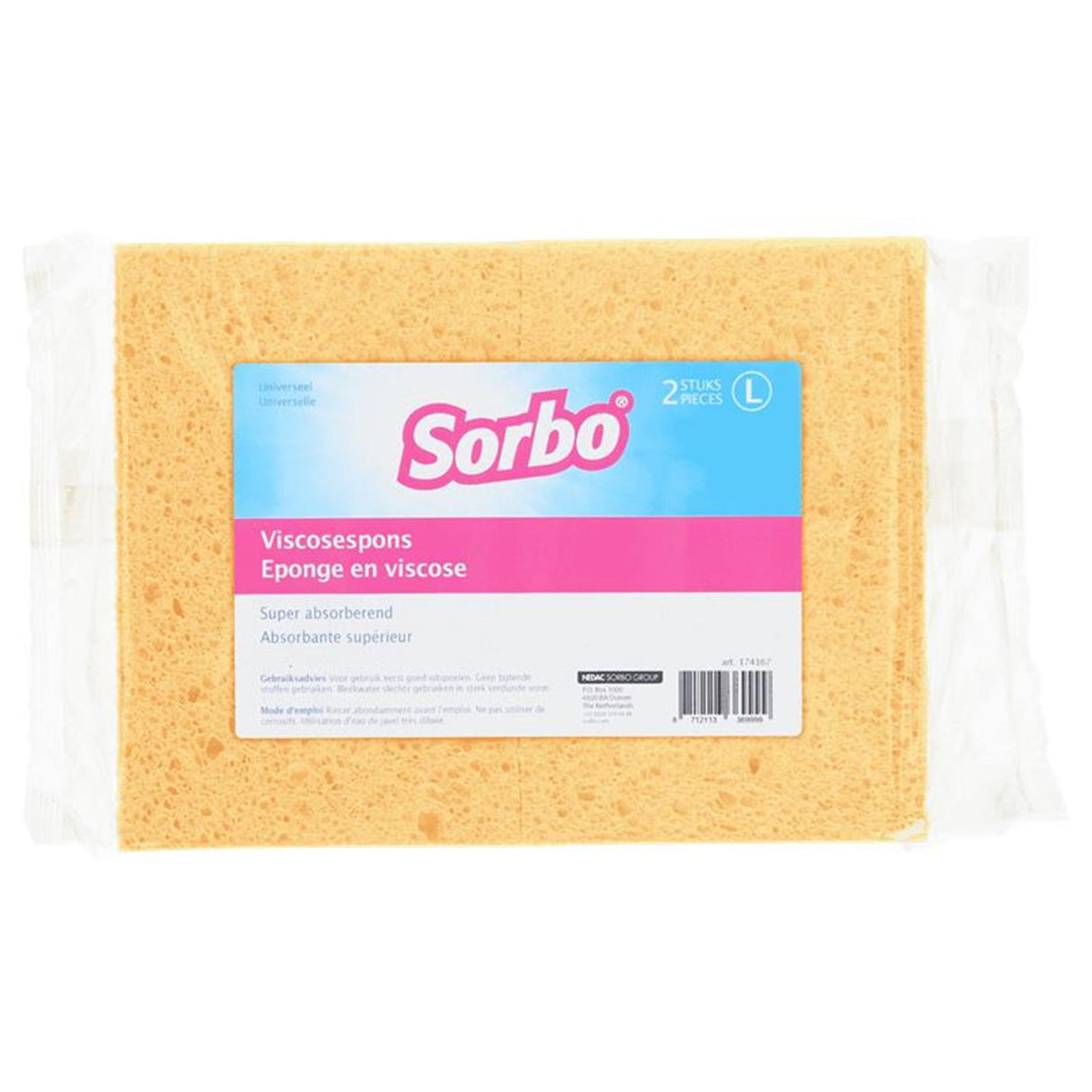 Sorbo viscose sponge l pack of 2 pieces