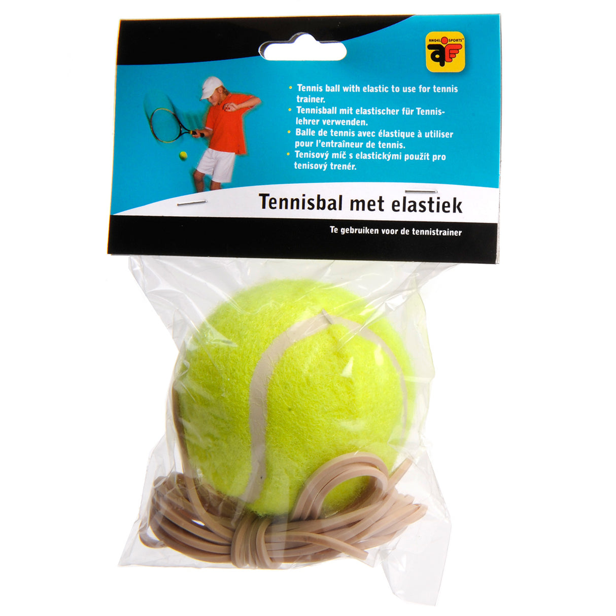 Tennis ball with elastic