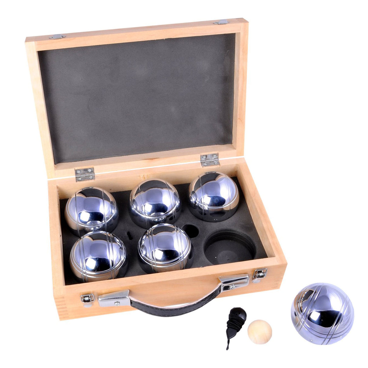 Luxury Jeu de Boules Set in Wooden Kist