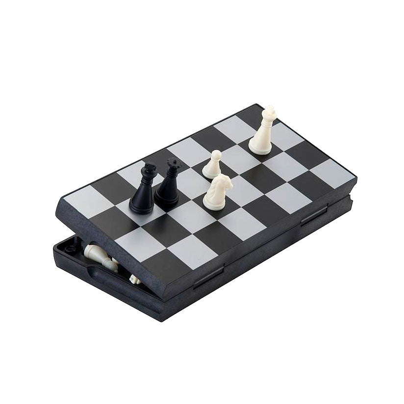 Longfield Games Chess Set Travel Game 16x16 CM sammenleggbar svart