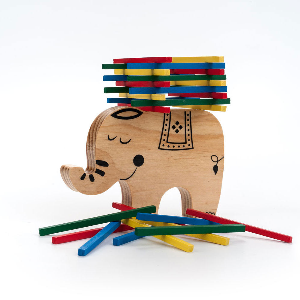 Träbalansspel elefant