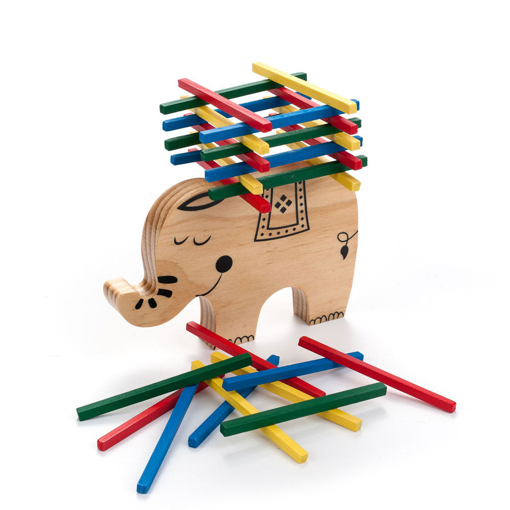 Träbalansspel elefant