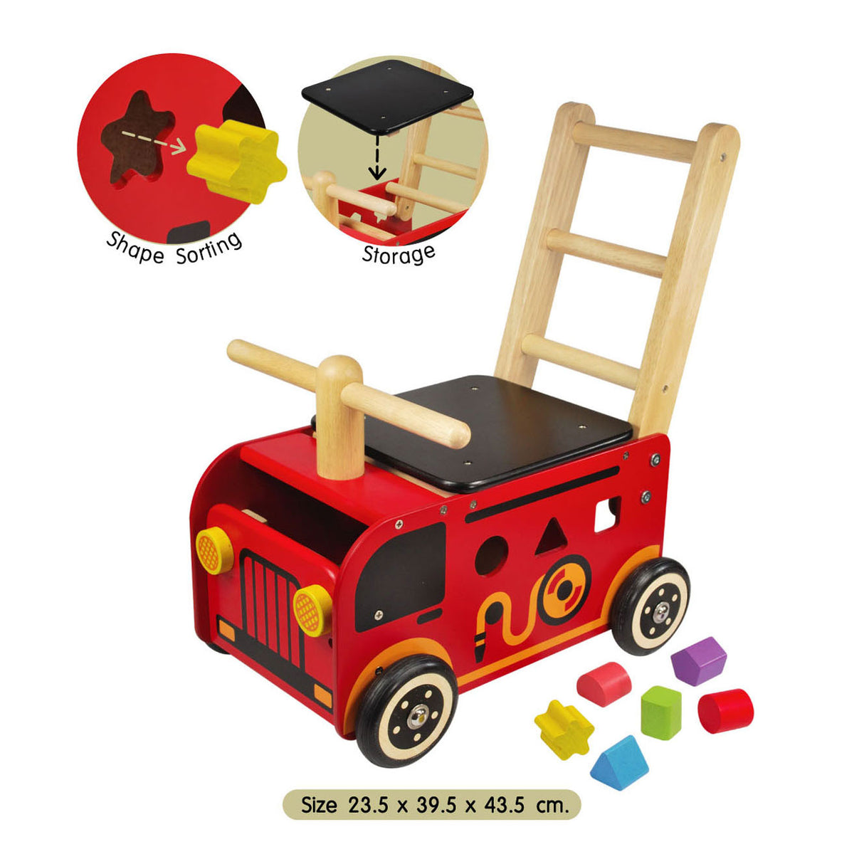 Ich bin Toy Walking Push Car Fire Brigade