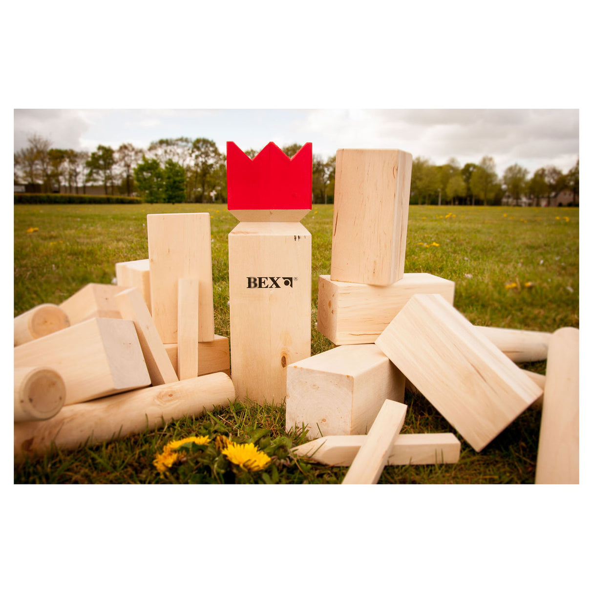 Kubb Original Rubberhout med Red King