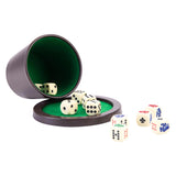 Longfield poker cup with lid - including 2 sets of dice (16 mm) - dice set - classic dice game family game - angel heart