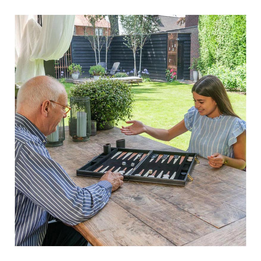 Backgammon 18 Brown and Ivory Classic Board Game