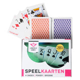 Speelkaarten 100% plastic, 2 sets in kunsstof doos