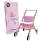 Engelhart doll stroller – wooden doll stroller – pink – 45 x 33 x 50 cm – doll stroller for children – role play toys –