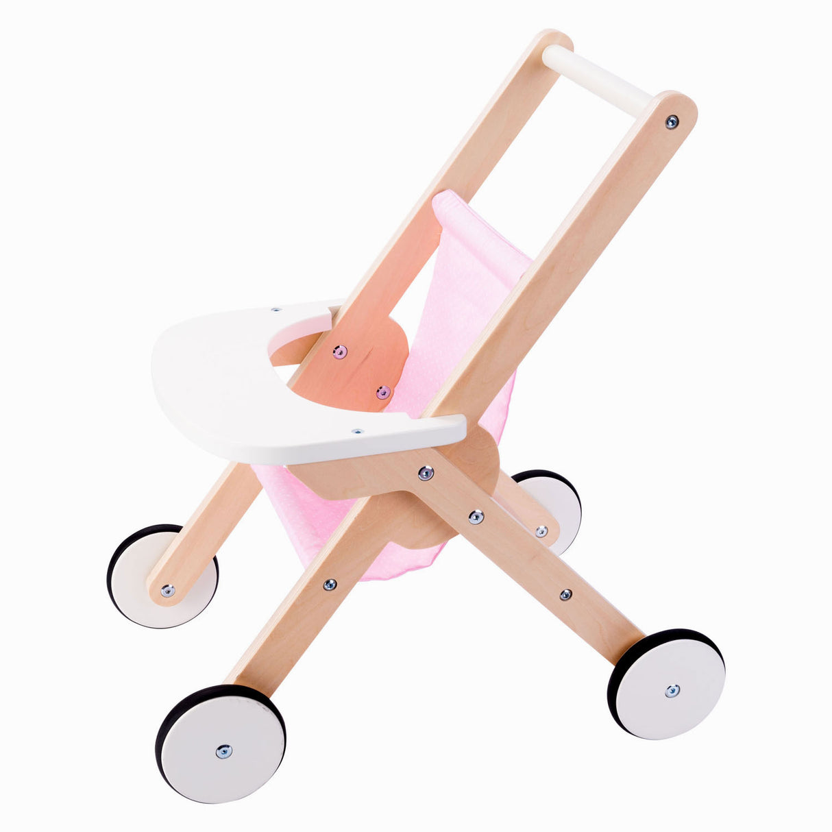 stroller bábóg Engelhart - stroller doll adhmaid - bándearg - 45 x 33 x 50 cm - stroller bábóg do leanaí - bréagáin rólghlacadh -