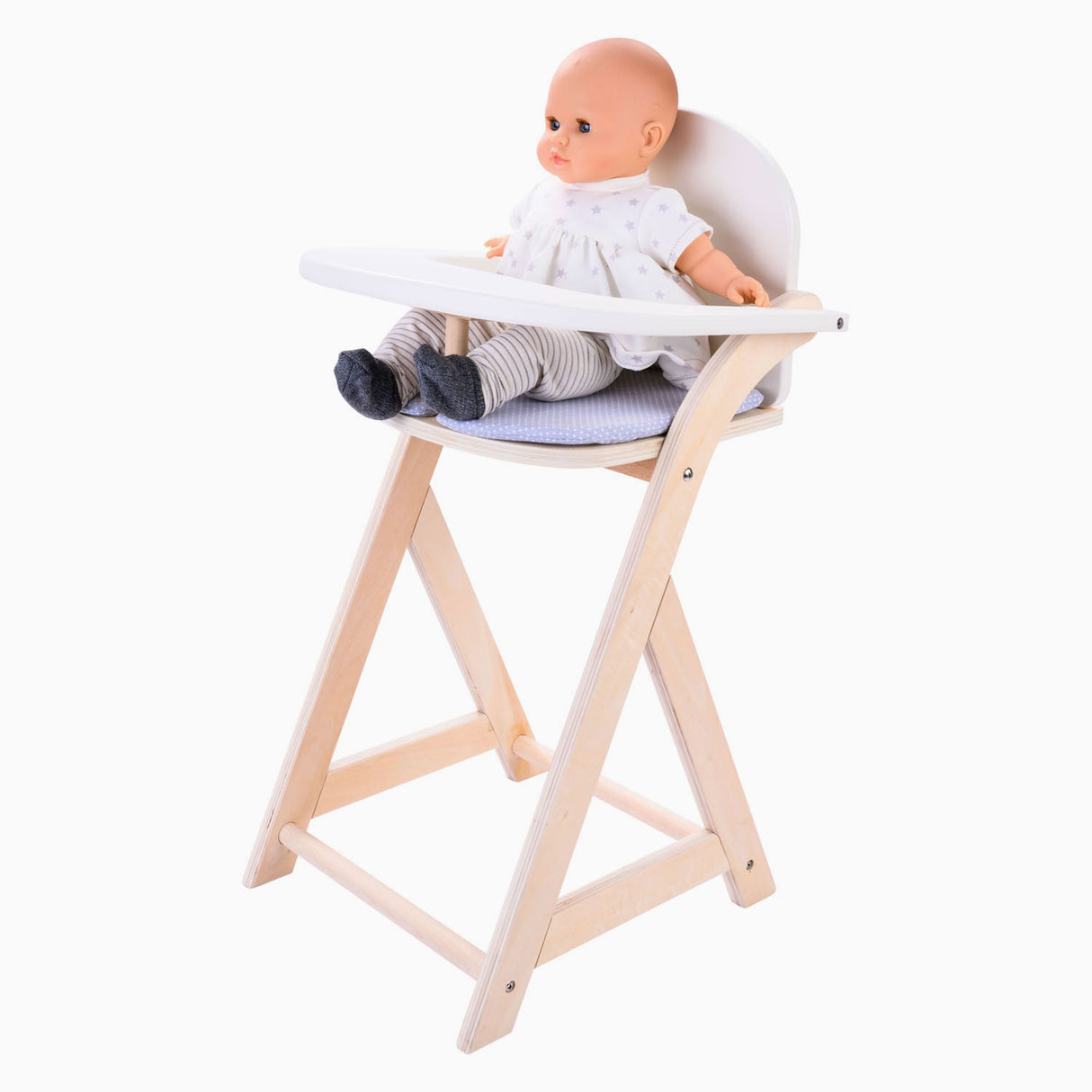 Doll chair gray white