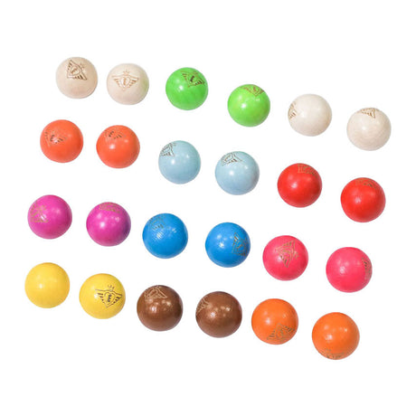 Engelhart jeu de boules houten buts set – 24 stuks fluor naturel – ø30 mm – pétanque – longfield