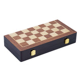 Engelhart Schachset Deluxe ausklappbar - Holzschachset aus Äschenholz - luxuriéis brong Schachbrett 38 x 38 x 5,8 cm - ausklappbar kompakt -