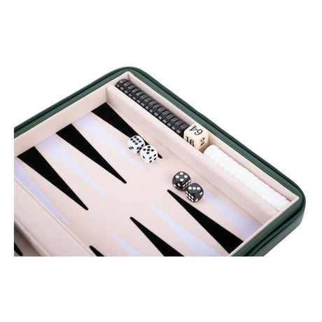 Backgammon reisspel met rits - groen