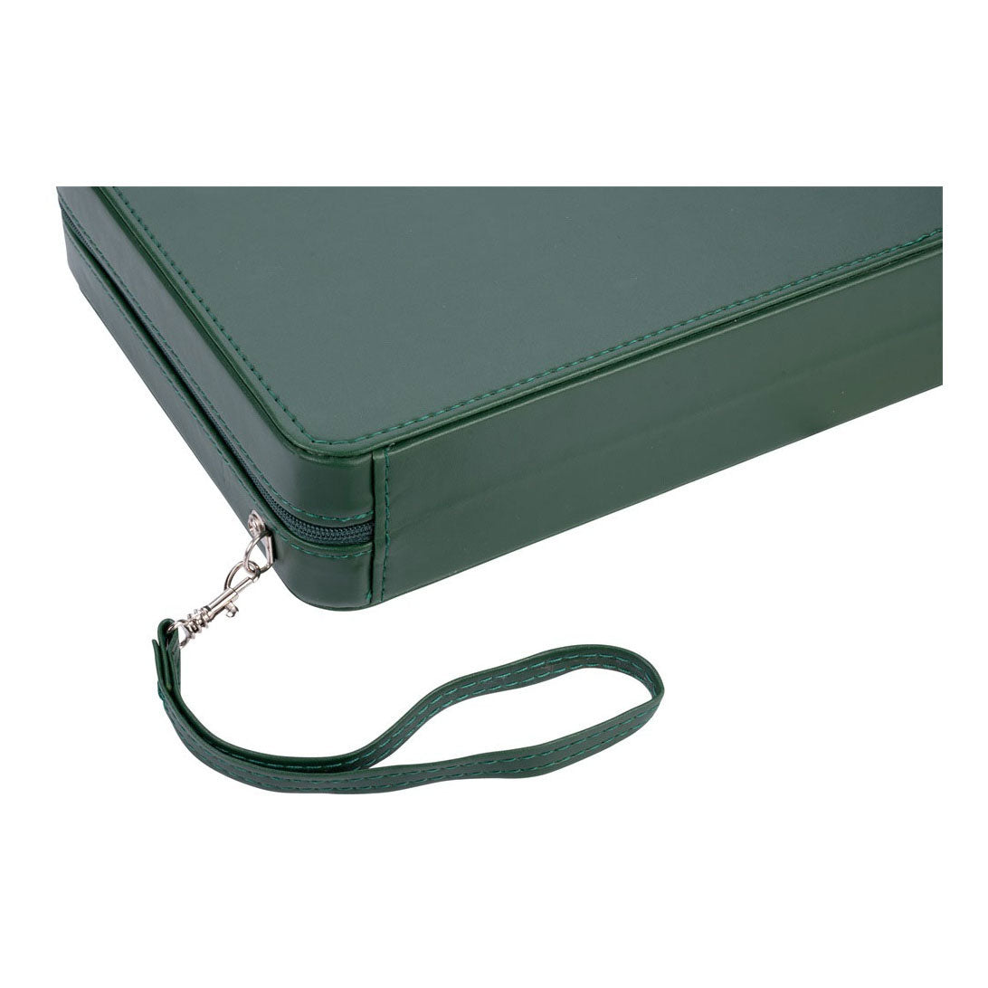 Backgammon reisspel met rits - groen