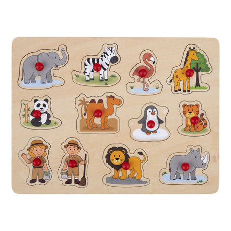 Noppenpuzzel dierentuin - 12st.