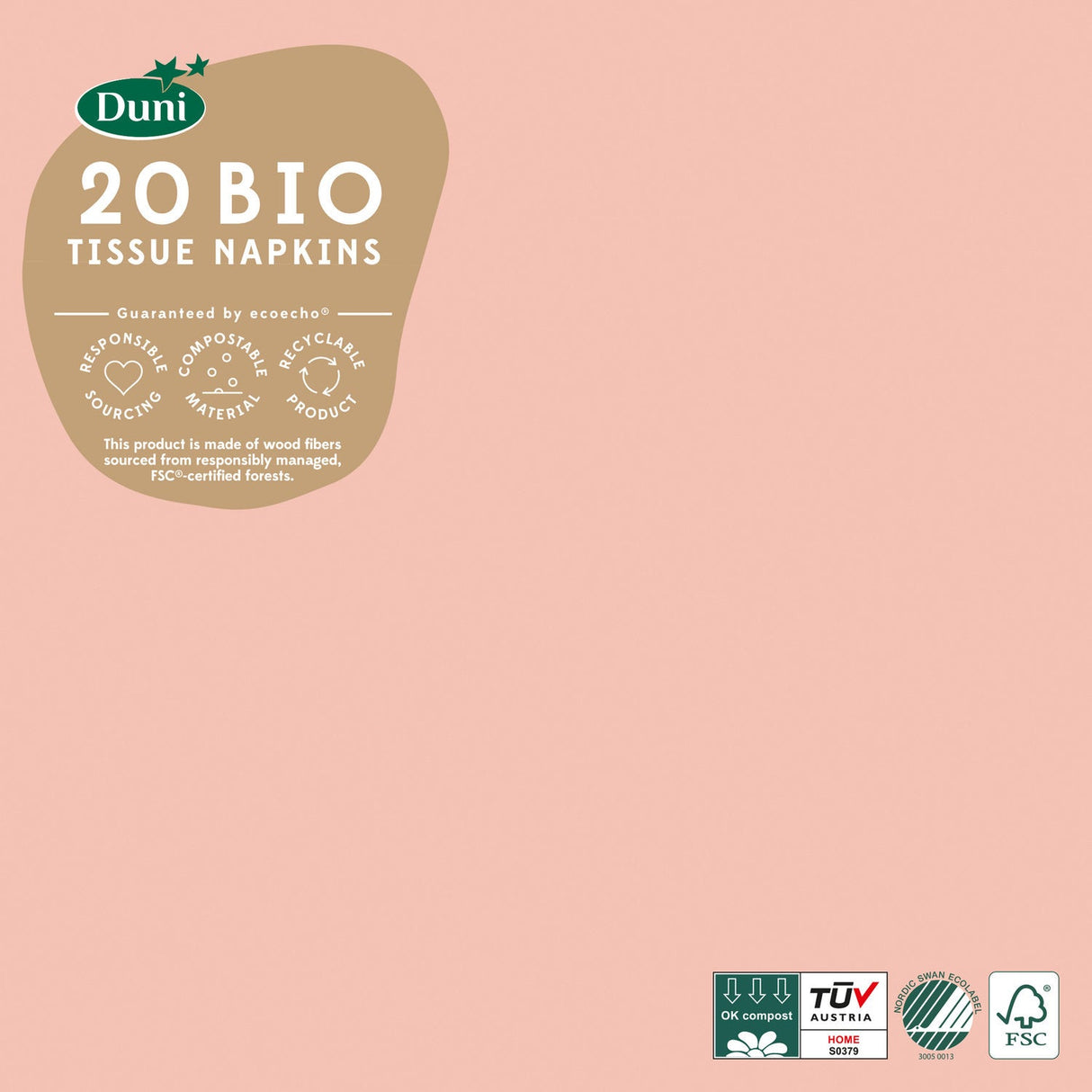 Duni napkins mellow rose 33x33cm
