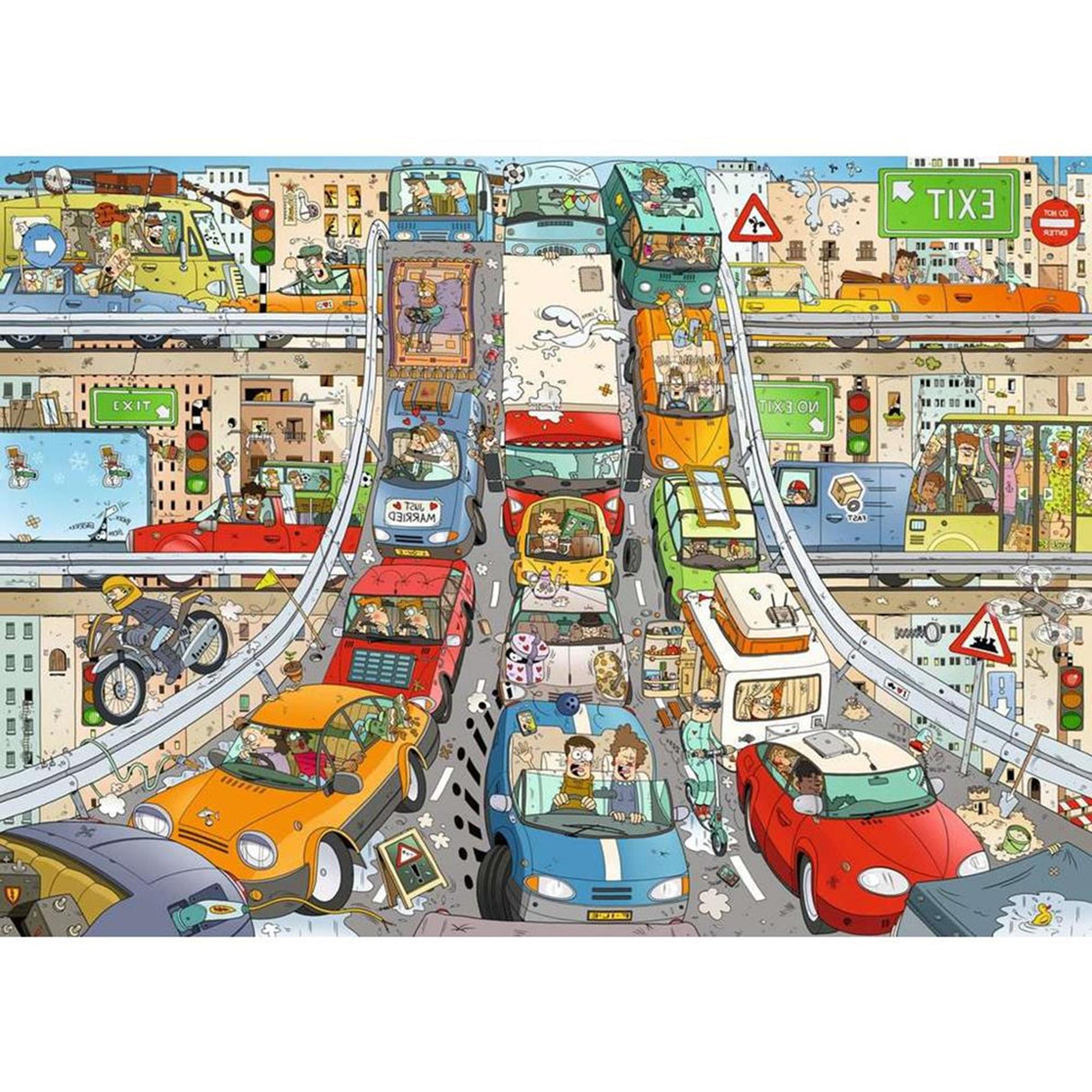 Ravensburger puzzle comic - traffic chaos 1000 pcs.