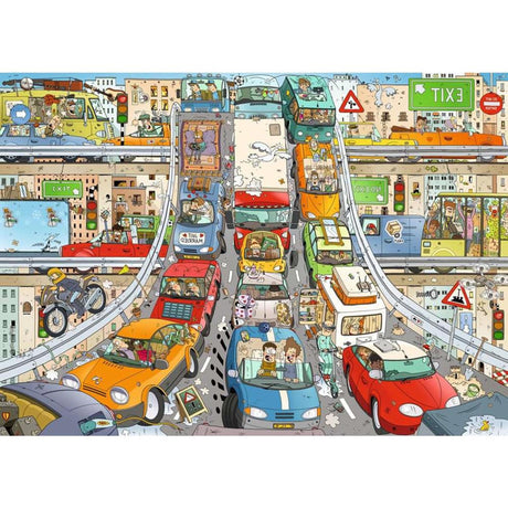 Ravensburger puzzle komiks - dopravní chaos 1000 ks.