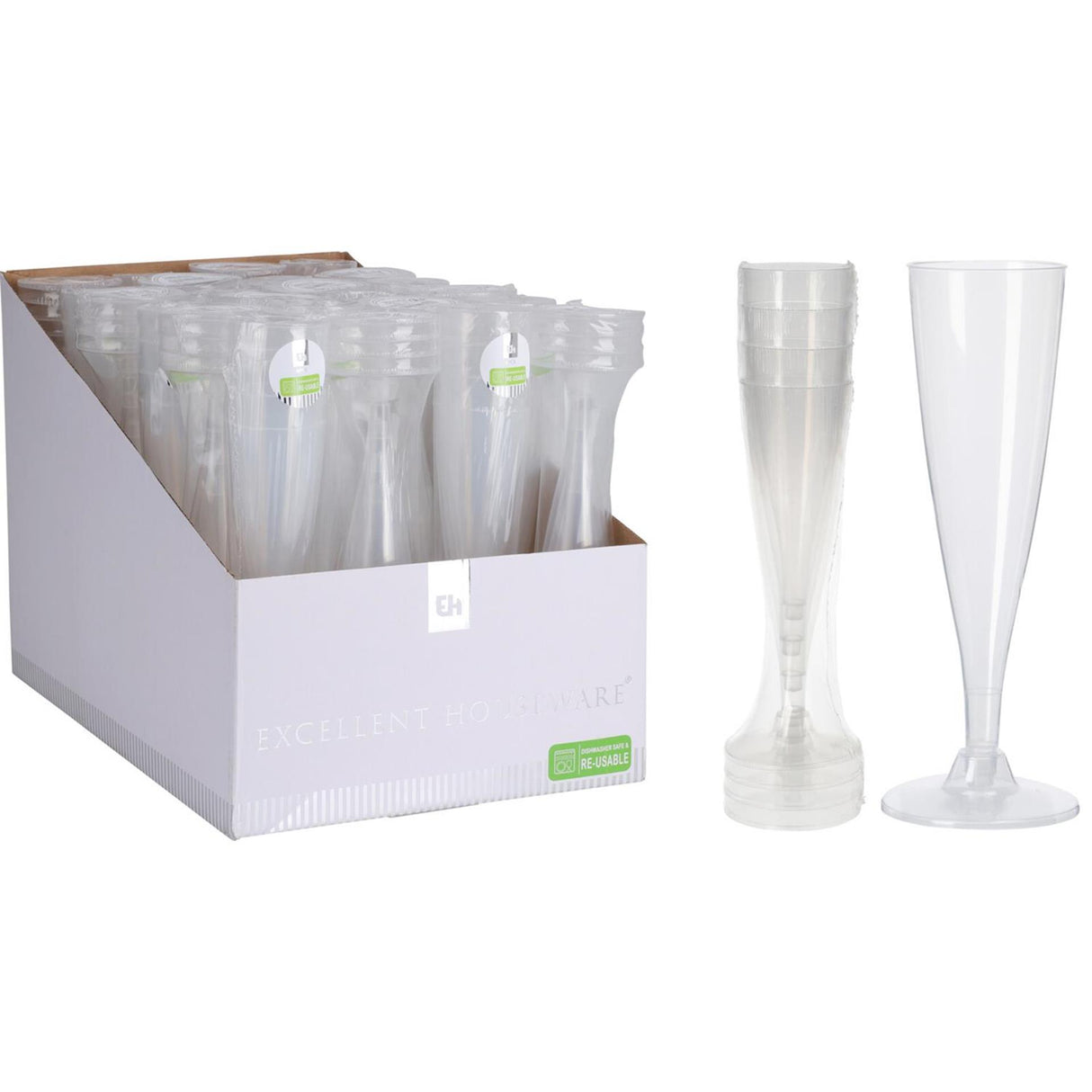 Exzellent Hausgeschir Wiederverwendbar Schampesglas Plastik 130ml Set vu 4 Spullmaschinn sécher