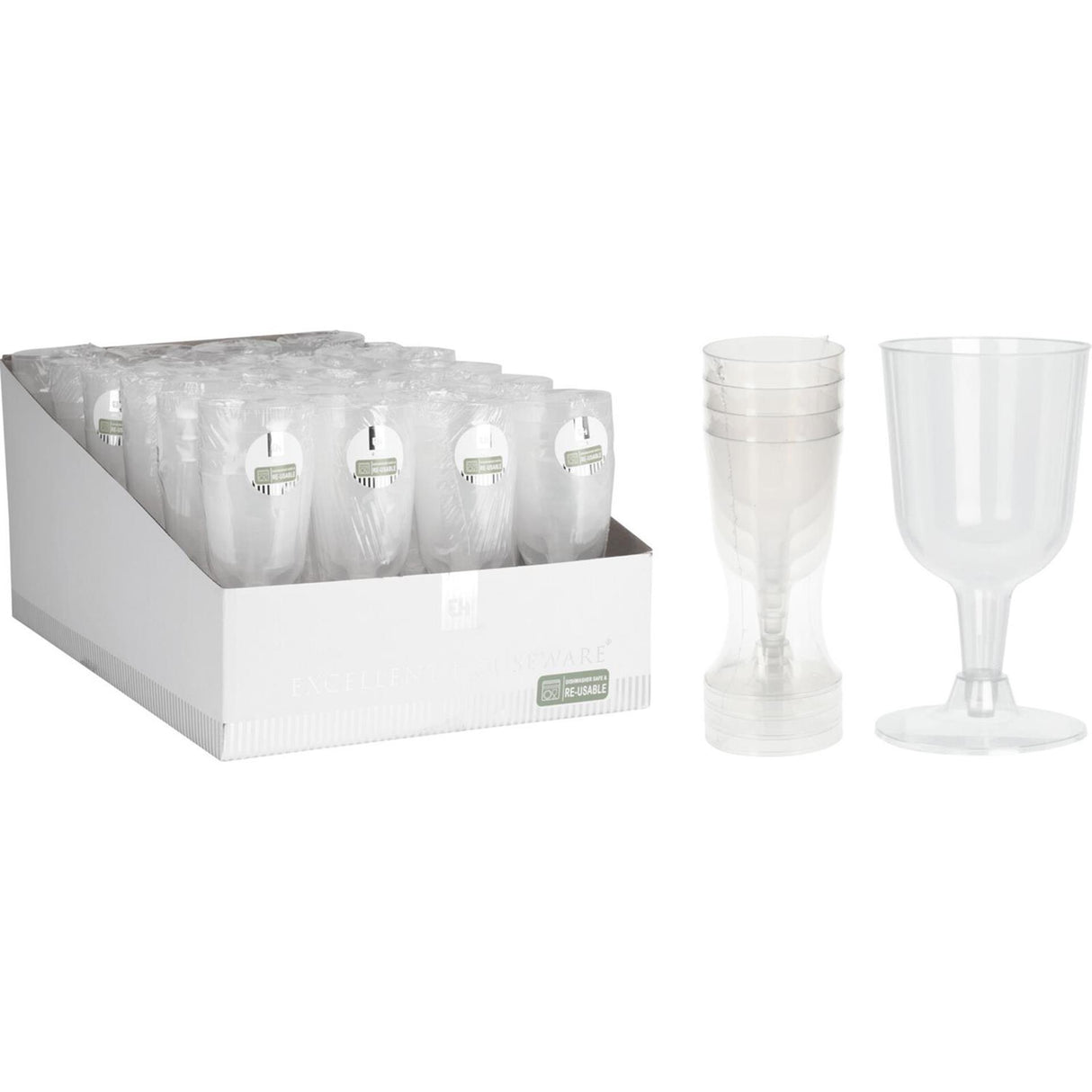 Excellent houseware wine glass plastic 160ml set of 4 pieces