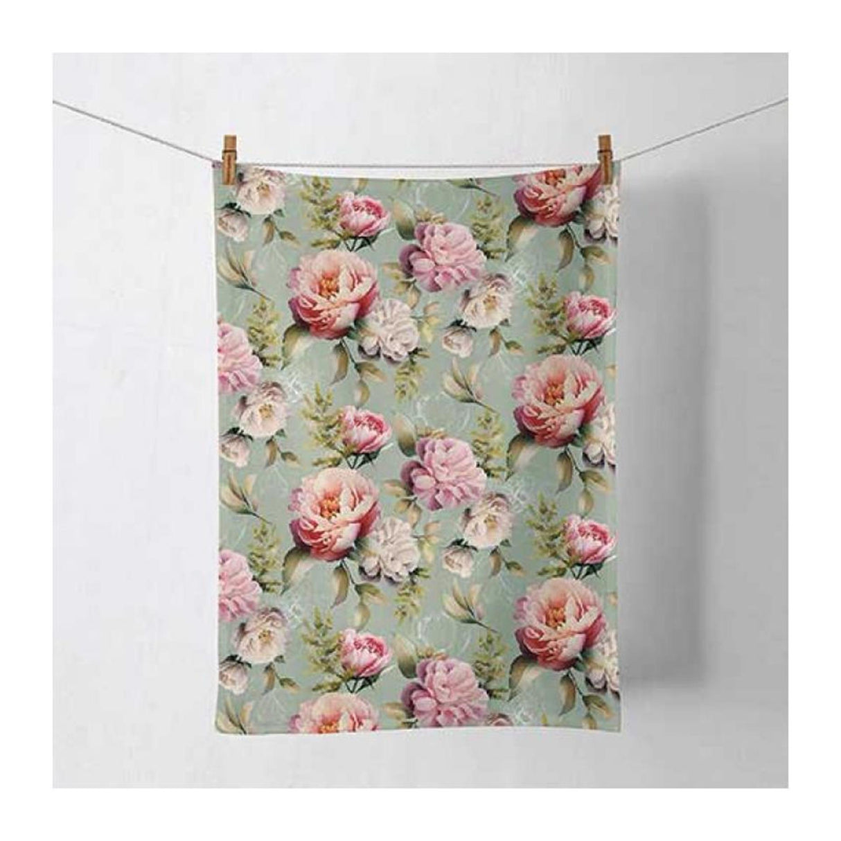 Ambiente tea towel peonies composition