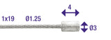 Elvedes Gas-Binnenkabel Universal 2250mm 7.7 Wire V-Nipple (på kort)