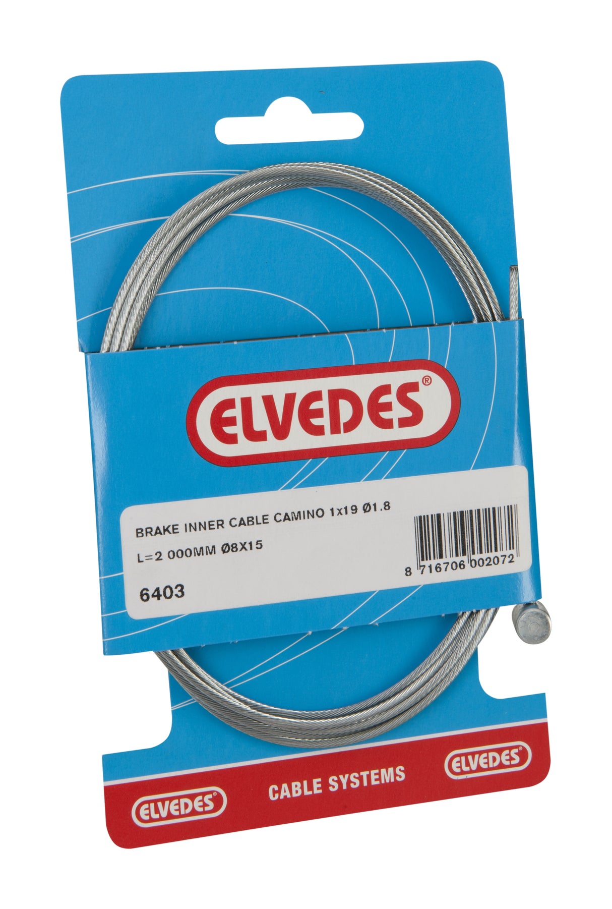 Elvedes Achter Brake Inner Cable Honda Camino 2000mm Galvanized T-Nipple (på MAP)