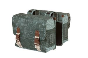 Basil Bohème Double Pannier - Water-repellent - Polyester - Green - 35L