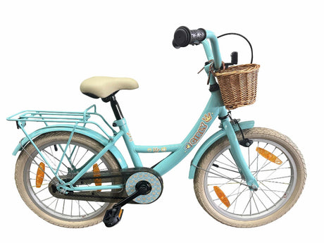 Vélo enfant Bikefun girly 18 pouces - avec panier et moyeu de frein - bleu