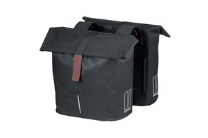 Basilikum -Stadt -Doppelfahrradbeutel - Wasser -Repellent Polyester - Schwarz - Universal Bridge System - 28-32L