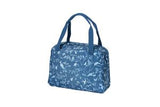 Basil Wanderlust Carry All Bag blauwe fietshandtas met vogelprint waterafstotend 18L