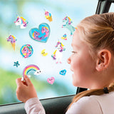 Totum unicorn window stickers movable stickers unicorn | 45 pieces non-permanent for home and travel | toys junior from 3 years