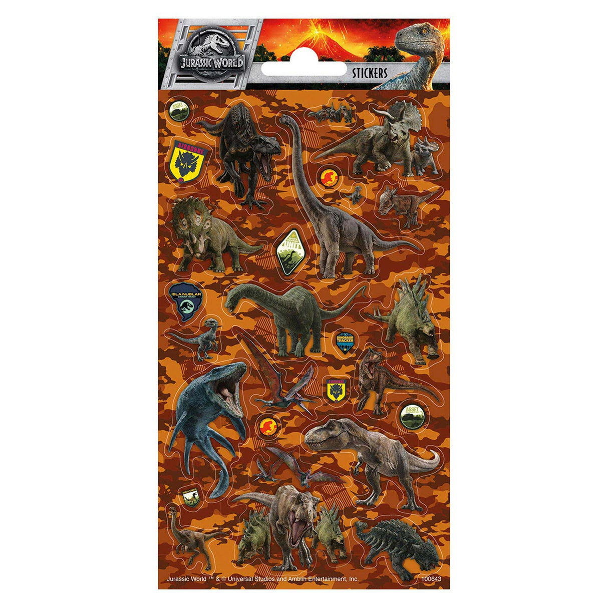 Totum stickervel jurassic world