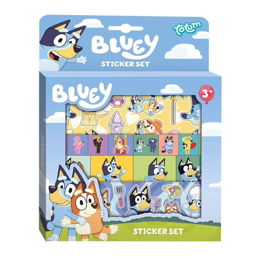 Totum Bluey Stickerset met Speelachtergrond