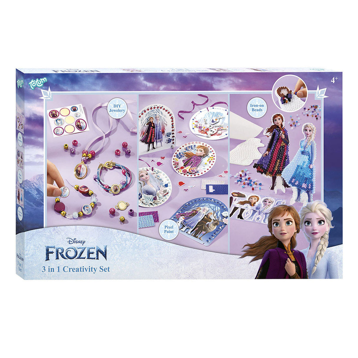 Totum 3in1 Frozen jewelry, ironing balal and pixelkunst craft set