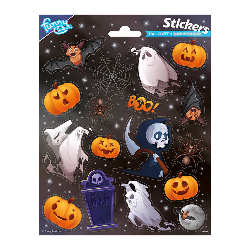 Totum stickervel glow in the dark halloween