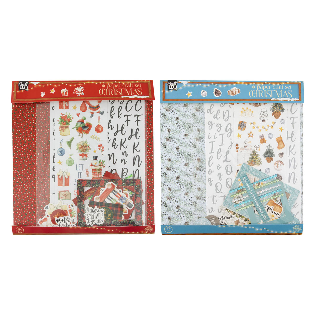 Creative craft group knutselen met papier set kerstmis - 37dlg.