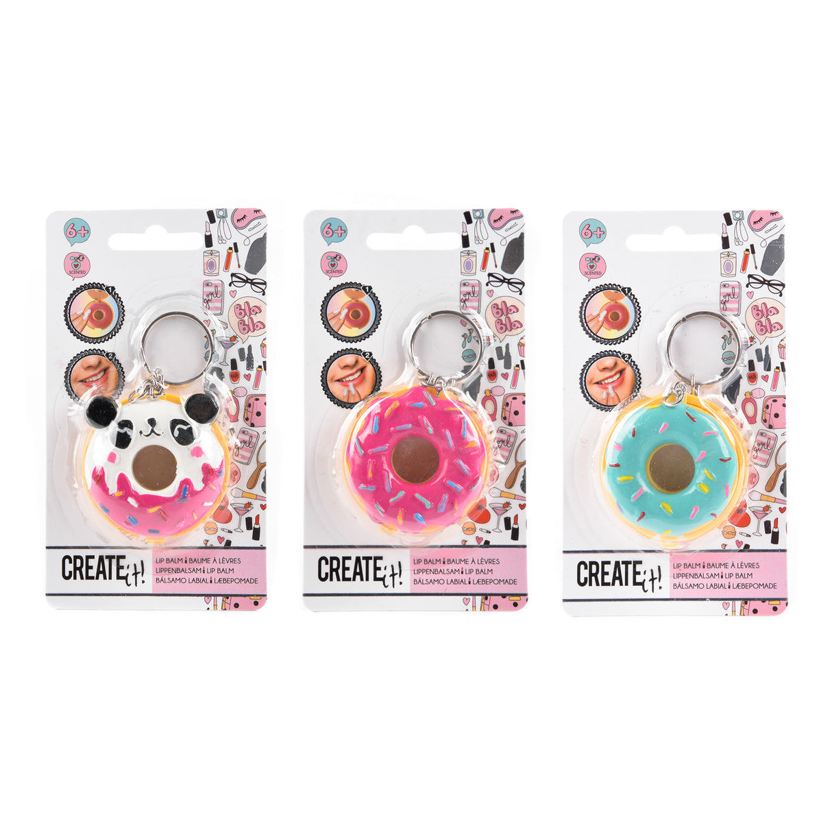 Lag det! Beauty Key Ring Donut med leppepomade