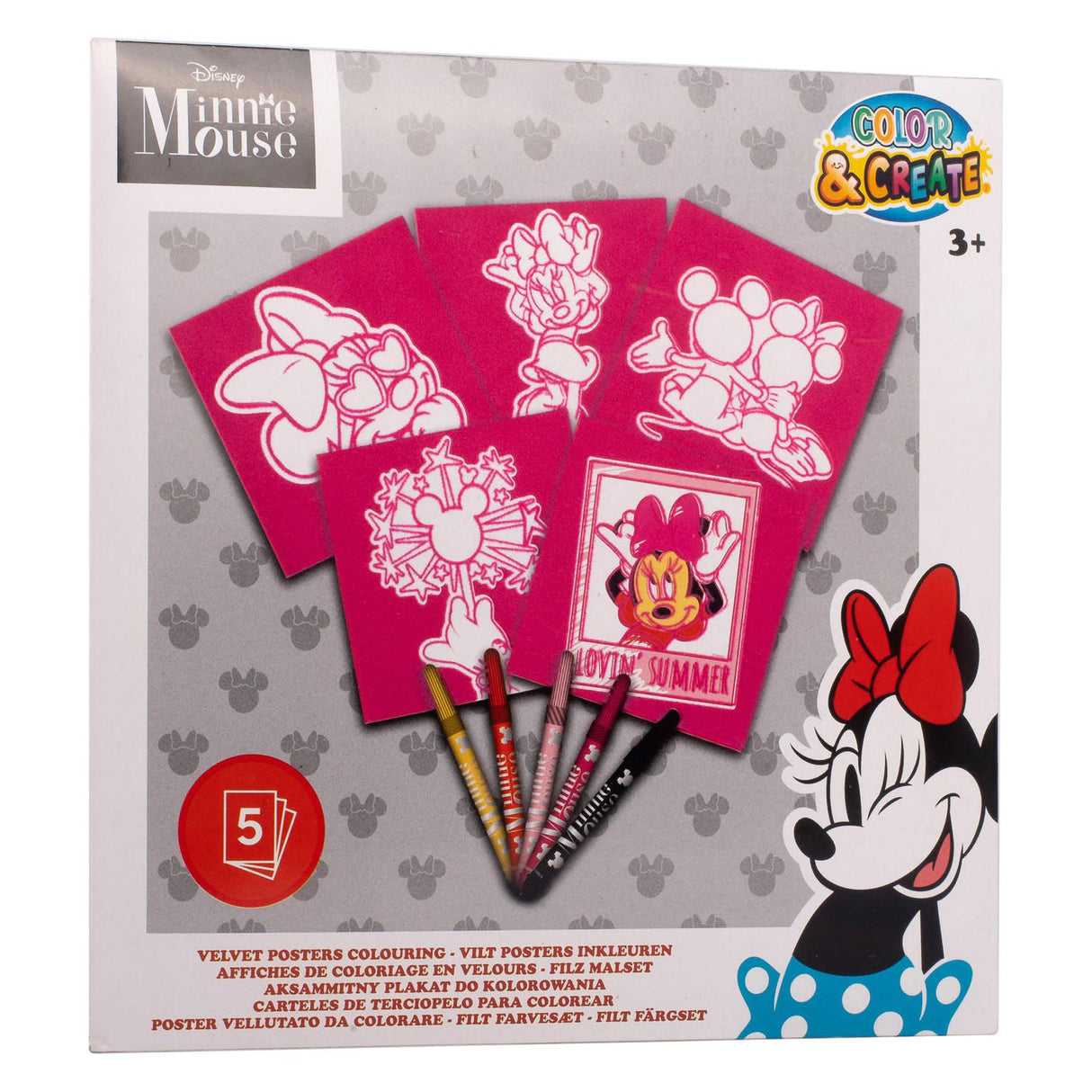 Canenco Minnie Viltkleuren 18x18 cm 5 stuks