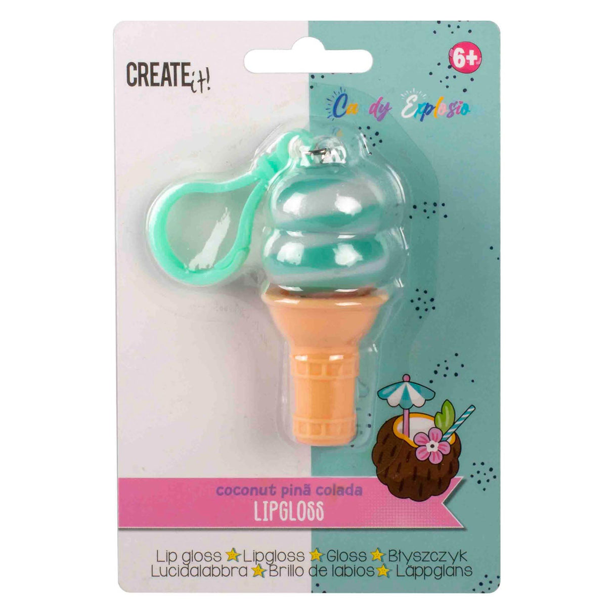 Canenco Create It! Candy Explosion Lipgloss Ice cream key ring